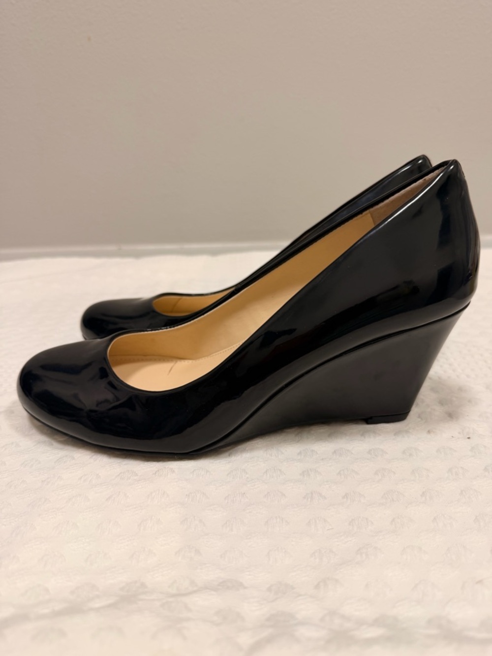 Jessica Simpson Black Patent Wedge Heels